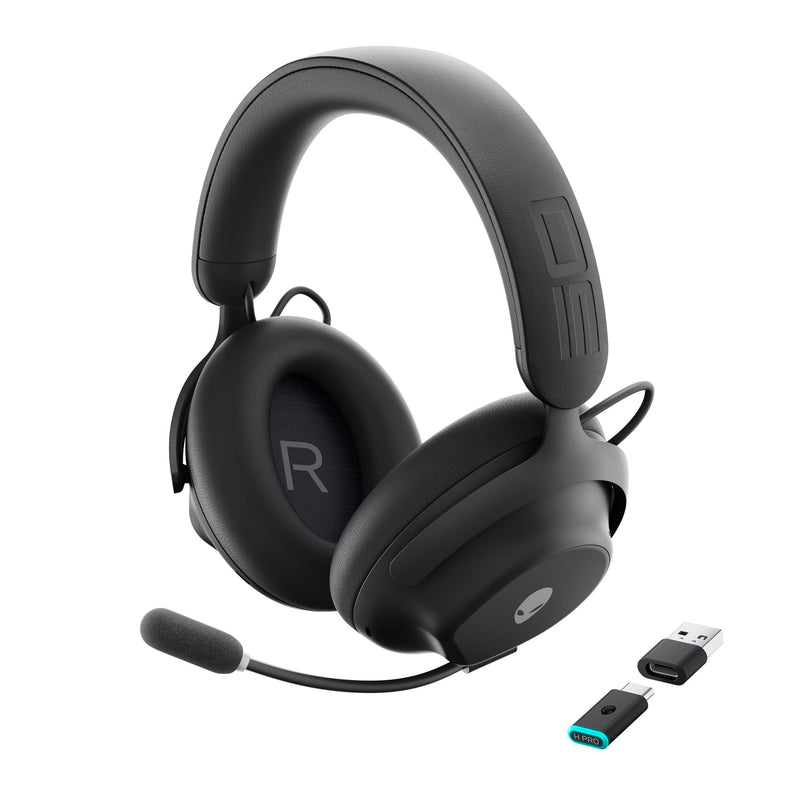 Alienware - Pro Wireless Over-the-Ear Gaming Headset for Windows PS5 PS4 Switch and Mobile - Dark Side of the Moon