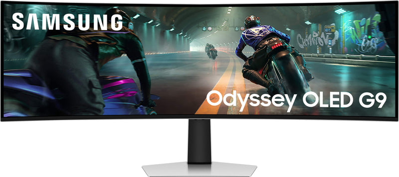 Samsung - 49" Odyssey OLED G9 (G91SD) Dual QHD 144Hz 0.03ms G-Sync Compatible Curved Gaming Monitor - Silver
