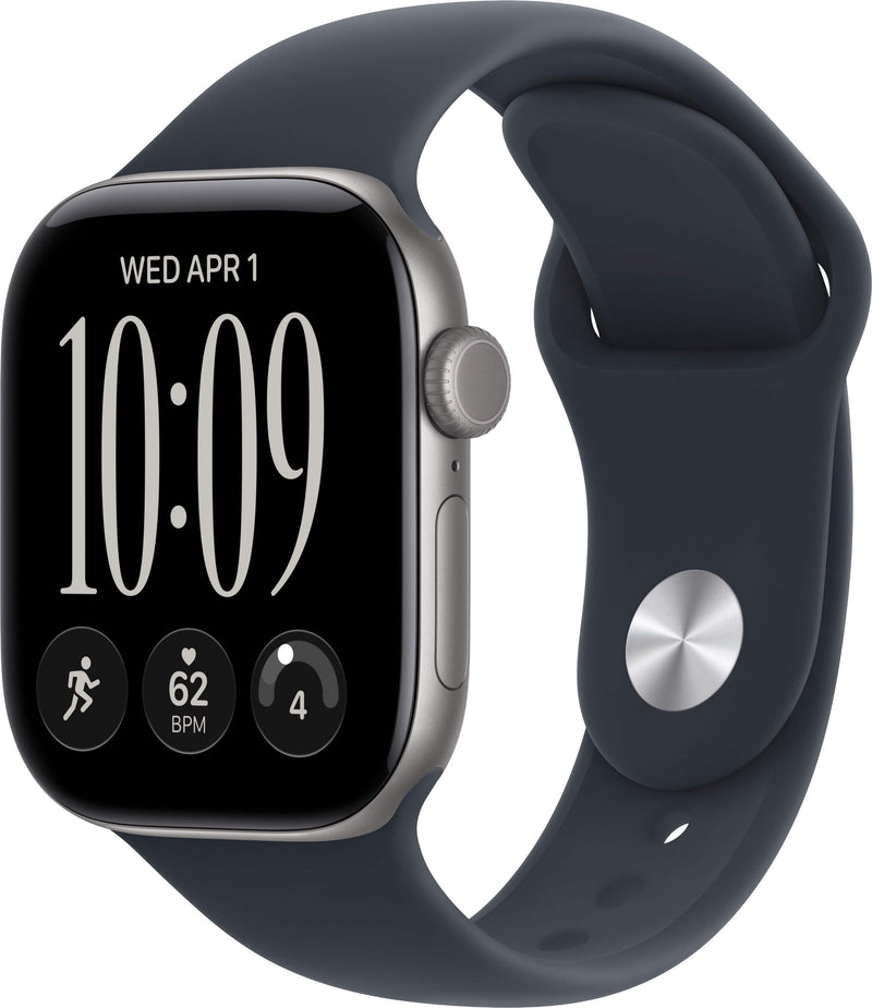 Apple Watch Series 12 GPS 42mm Aluminum Case with Navy Blue Sport Band - S/M - Space Gray - (2026)