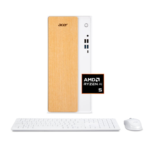 Acer - Aspire TC AI Tower Desktop - AMD Ryzen AI 5 330 2025 - 16GB DDR5 Memory  1TB Storage - Copilot+ PC - White