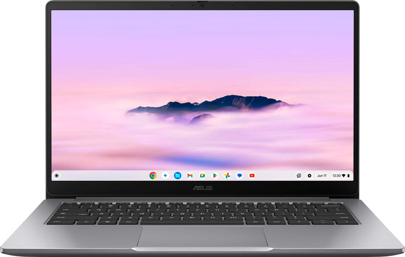 ASUS - CX14 14" FHD Chromebook Plus Laptop with Google AI - Intel Core 3 - 8GB Memory - 128GB eMMC - Misty Grey