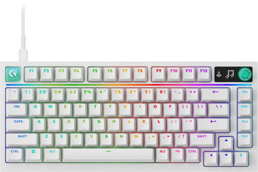 Logitech - G316 X 75 Gaming Keyboard with Hot-Swappable Tactile Switches USB-C RGB LIGHTSYNC for PC - White