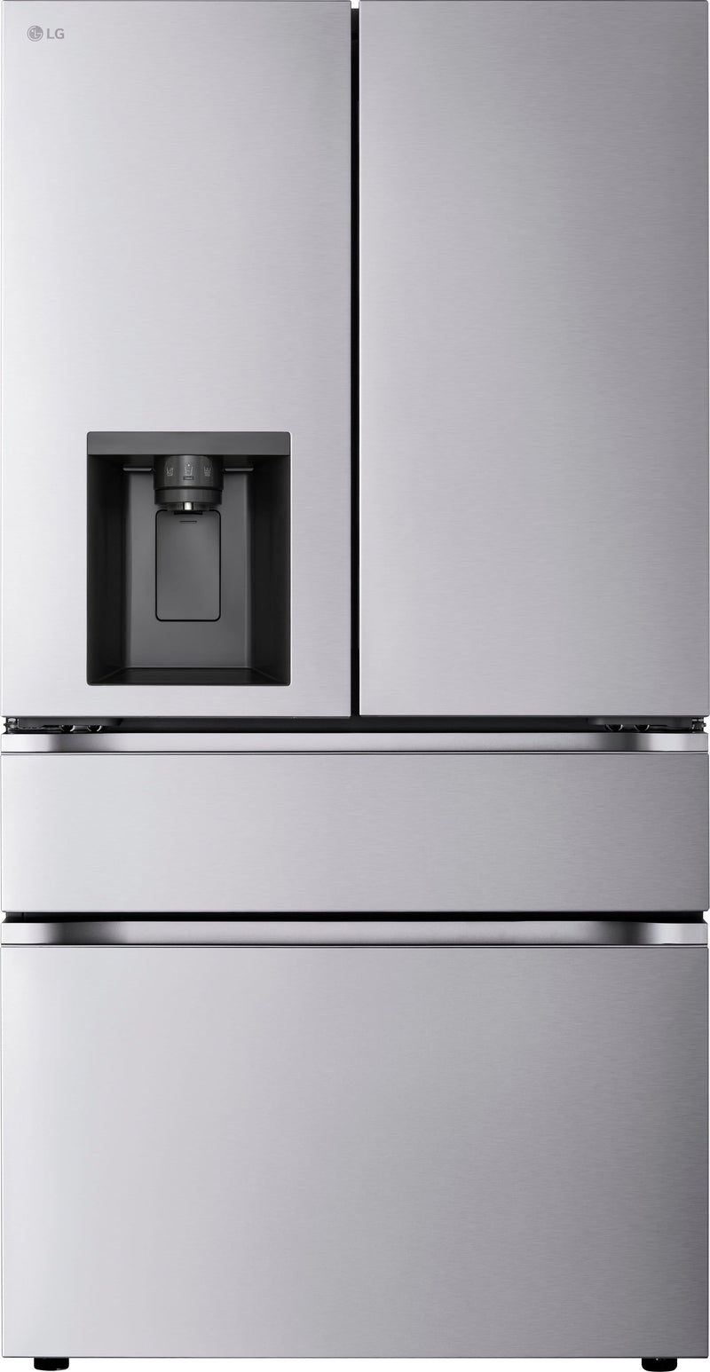 LG - Standard-Depth MAX 28.6 Cu. Ft. 4-Door French Door Refrigerator Smart Refrigerator with Full Convert Drawer - PrintProof Stainless Steel Look