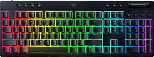 Razer - BlackWidow V4 Low-profile HyperSpeed Wireless Full Size Mechanical Orange Tactile Switch Gaming Keyboard with Chroma RGB - Black