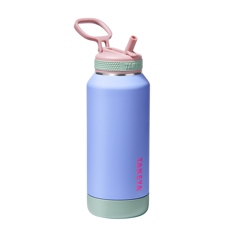 Takeya - Sport 32-oz. Soft-Touch Leakproof Water Bottle with Straw Lid - Grape Jelly
