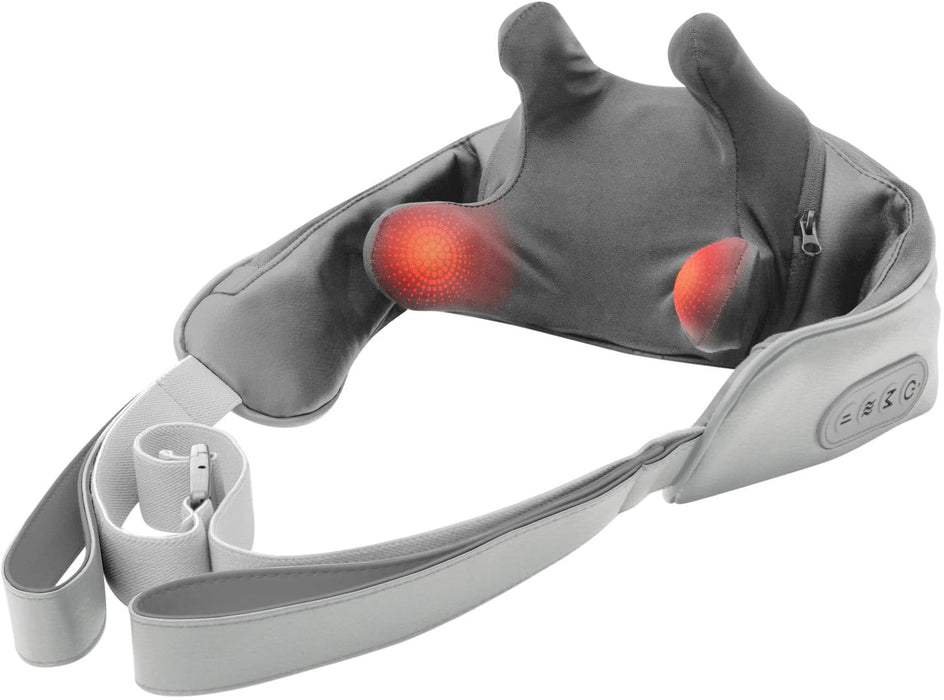 Homedics - Deep Kneading Rechargeable Neck  Shoulder Massager with Heat - Gray