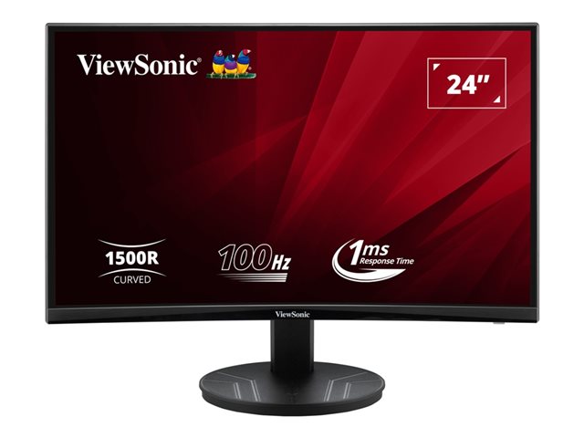 ViewSonic - 23.6" VA LED Curved FHD 100Hz Monitor (VGA HDMI) - Black