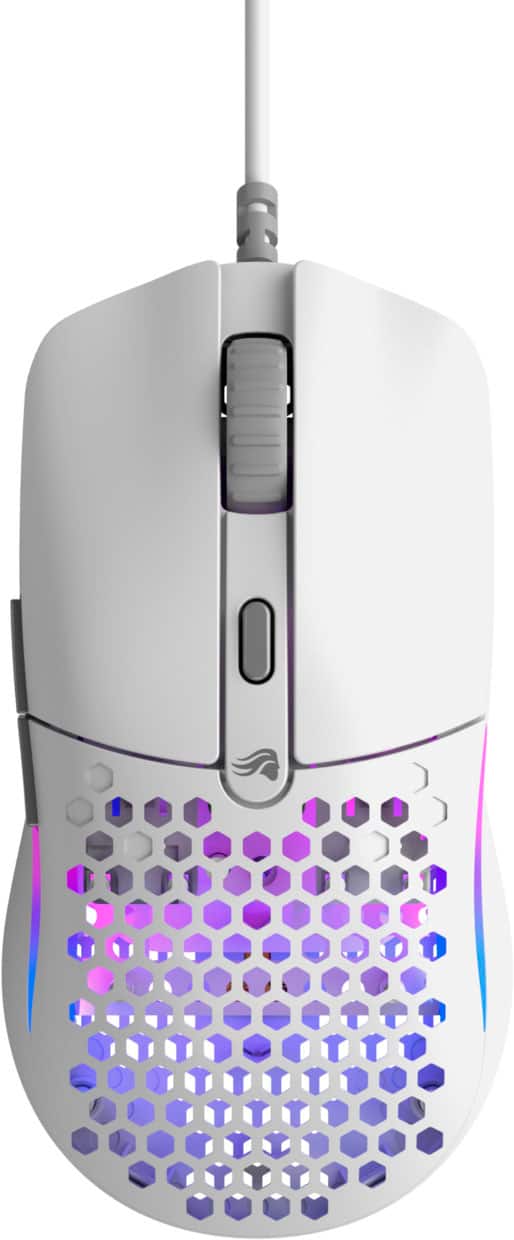 Glorious - Model O Eternal Lightweight Wired Optical Gaming Mouse with Dual-Zone RGB Lighting - Wired - Matte White