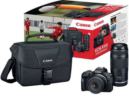 Canon EOS R100 - Twin Kit - digital camera RF-S 18-45mm F4.5-6.3 IS STM lens RF75-300mm F4-5.6 lens