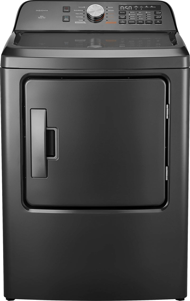Insignia - 7.0 Cu. Ft. Gas Dryer with Sensor Dry - Metallic Grey