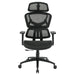 OSP Home Furnishings - Mesh Back with Headrest and Adjustable Arms on Nylon Base - Black