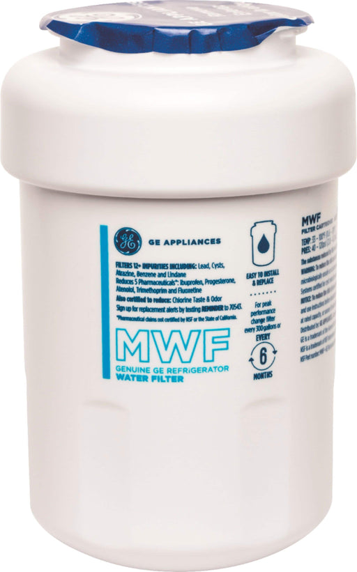 GE - Genuine MWF Refrigerator Water Filter For Select French Door  Side-by-Side Models - White