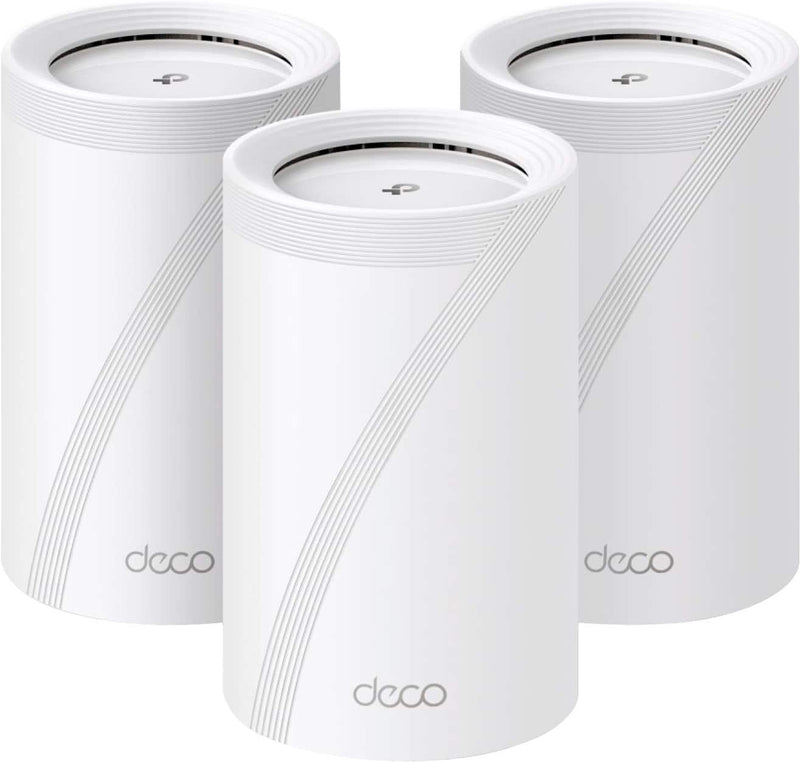 TP-Link - Deco BE68 Wi-Fi 7 BE14000 Whole Home Tri-Band Router Mesh with Ultra-Fast 10G Port and AI-Driven Roaming (3-pack) - White