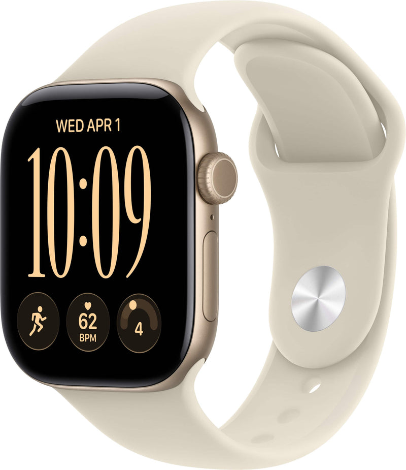 Apple Watch Series 12 GPS 42mm Aluminum Case with Sand Sport Band - M/L - Light Gold - (2026)