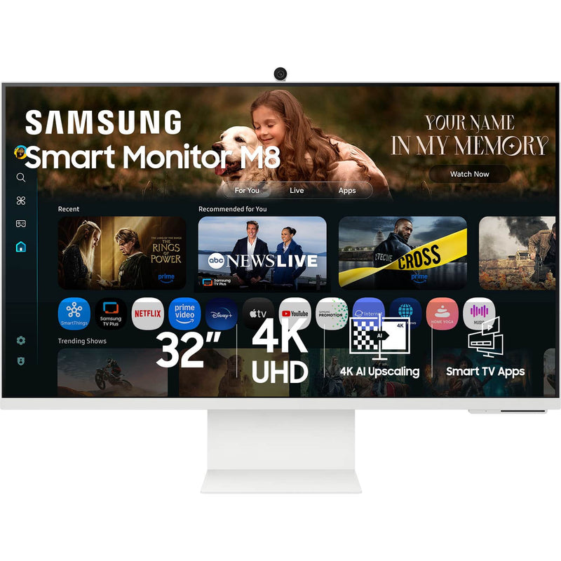 Samsung - 32" M80F 4K UHD Smart Monitor with SamsungVision AI Built In Speakers USB-C Ergonomic Stand and SlimFit Camera - Warm White