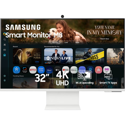 Samsung - 32" M80F 4K UHD Smart Monitor with SamsungVision AI Built In Speakers USB-C Ergonomic Stand and SlimFit Camera - Warm White