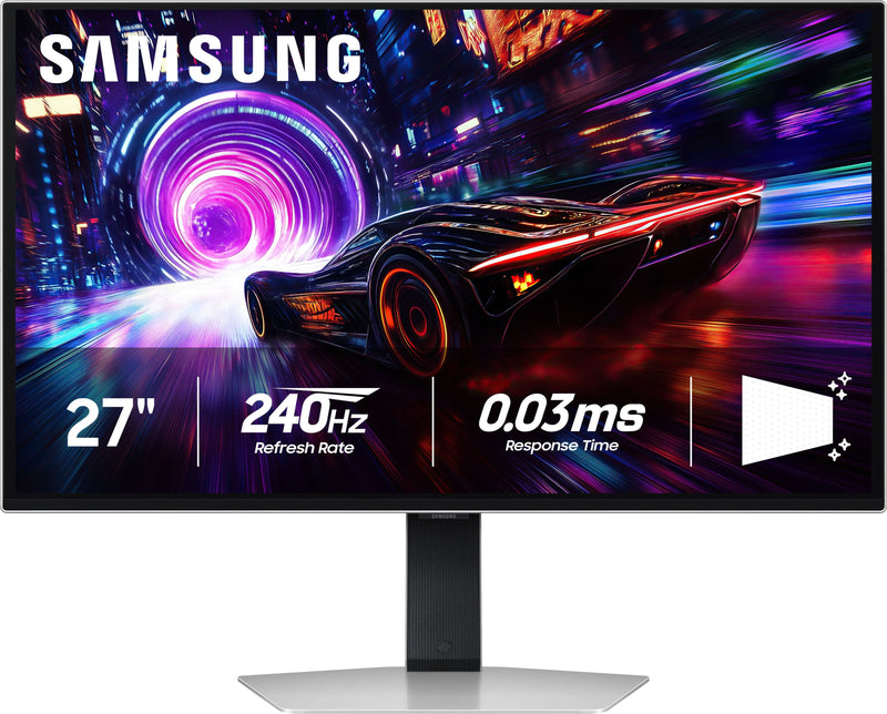 Samsung - 27" Odyssey OLED G8 (G81SF) 4K UHD 240Hz 0.03ms AMD FreeSync Premium Pro Glare Free HDR 400 Gaming Monitor - Silver