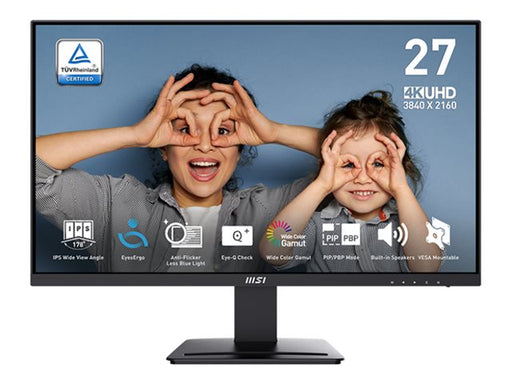 MSI - PRO MP273U 27" UHD 60Hz 4ms Adaptive Sync Monitor with HDR ready Built-in Speakers (DisplayPort HDMI ) - Matte Black