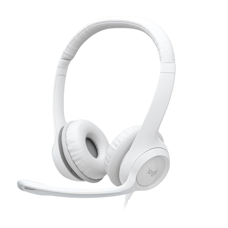 Logitech - H390 Wired USB-A On-Ear Stereo Headphones with Noise Canceling Microphone - Off-White