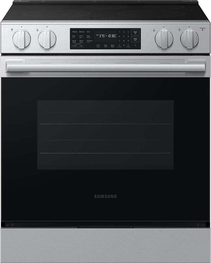 Samsung - 6.3 cu. ft. Bespoke Smart Slide-In Electric Range with No Preheat Air Fry Max - Stainless Steel