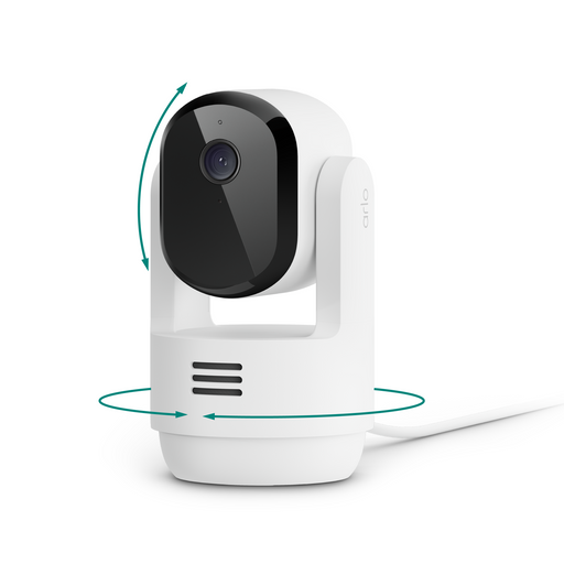 Arlo - Essential Pan Tilt Indoor Security Camera 2K (2025 Release) - Wired Plug-In Powered Privacy Mode 1-Cam - White
