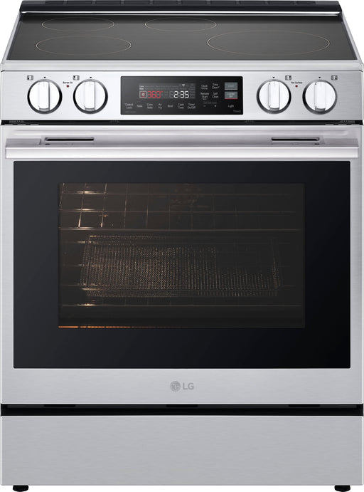 LG - 6.3 Cu. Ft. Slide-in Electric Induction True Convection Smart Range with WideView Window and Flex Control Knobs - Stainless Steel