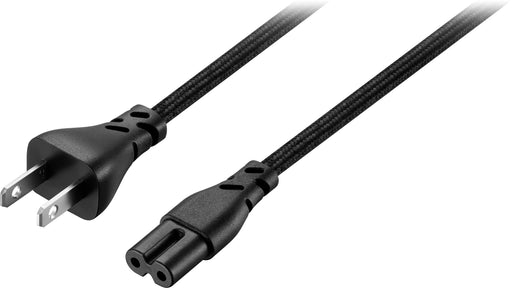 Rocketfish - 8 ft. Non-Polarized Braided Power Cord - Black