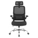 OSP Home Furnishings - Mesh Back Manager’s Chair with Flip Arms and 2-Way Adjustable Headrest - Black