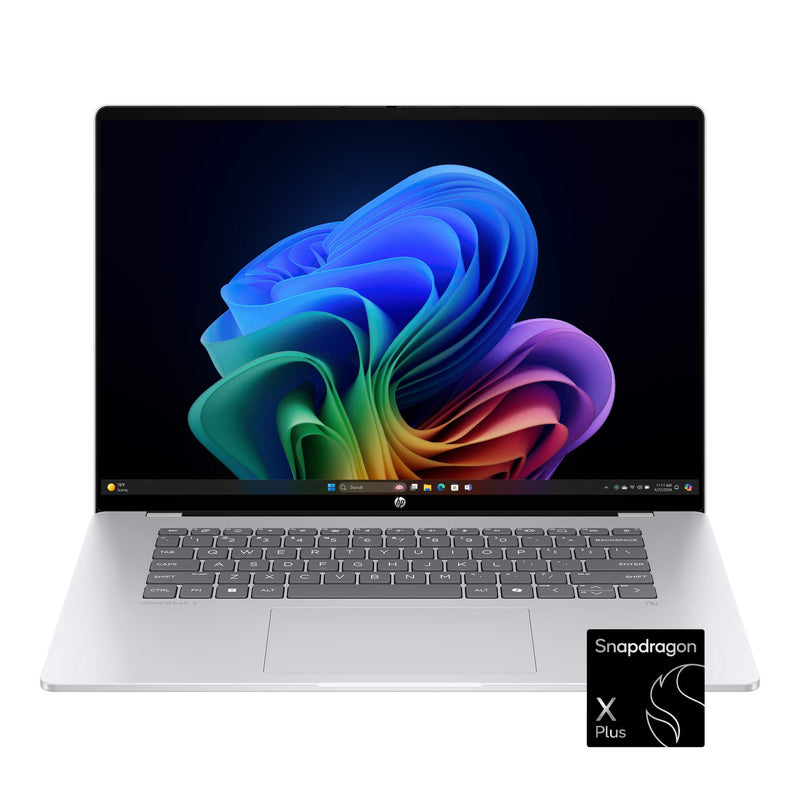 HP - OmniBook 5 - Copilot+ PC - 16" 2K OLED Touch-Screen Laptop - Snapdragon X Plus - 16GB Memory - 1TB SSD - Glacier Silver