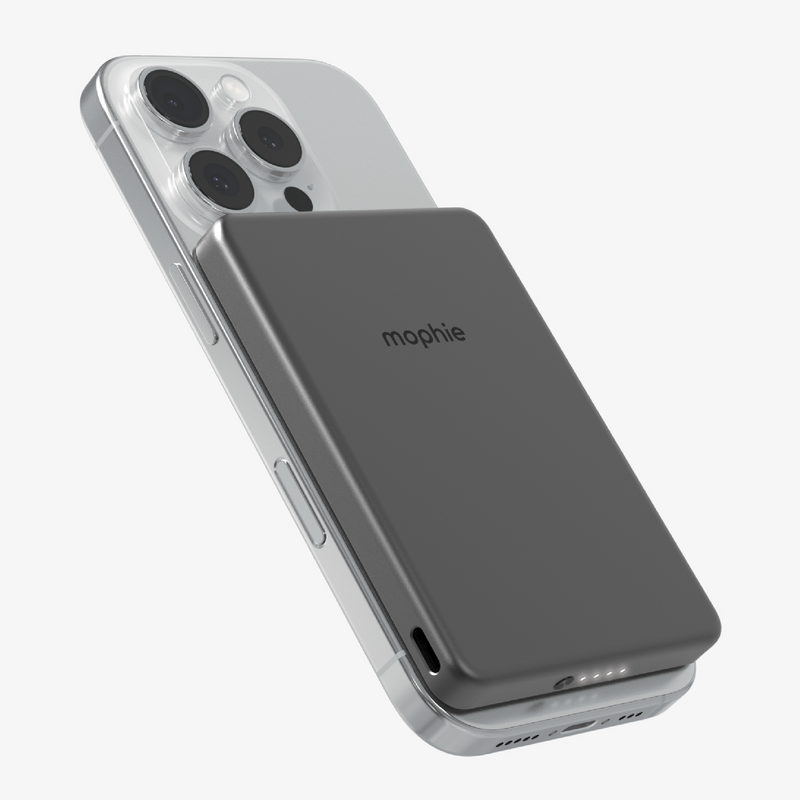 mophie - Powerstation Wireless Slim 15W Qi2-certified Power Bank 5000mAh internal battery - Black