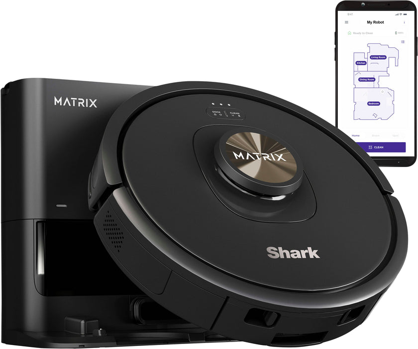 Shark - Matrix Self-Emptying Robot Vacuum with Precision Home Mapping and Extended Runtime Wi-Fi Connected - Black