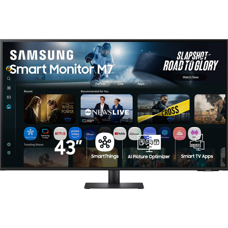 Samsung - 43" M70F 4K UHD Smart Monitor with SamsungVision AI Built In Speakers USB-C - Black