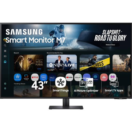 Samsung - 43" M70F 4K UHD Smart Monitor with SamsungVision AI Built In Speakers USB-C - Black