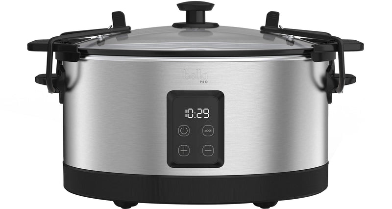 bella PRO - 7-qt. Programmable Slow Cooker with Searing Function - Stainless Steel