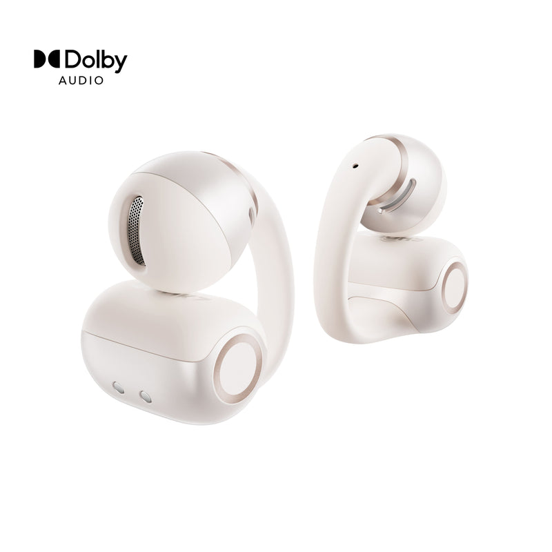 Shokz - OpenDots 2 Open-Ear Clip-On True Wireless Bluetooth Earbuds - Pearl White