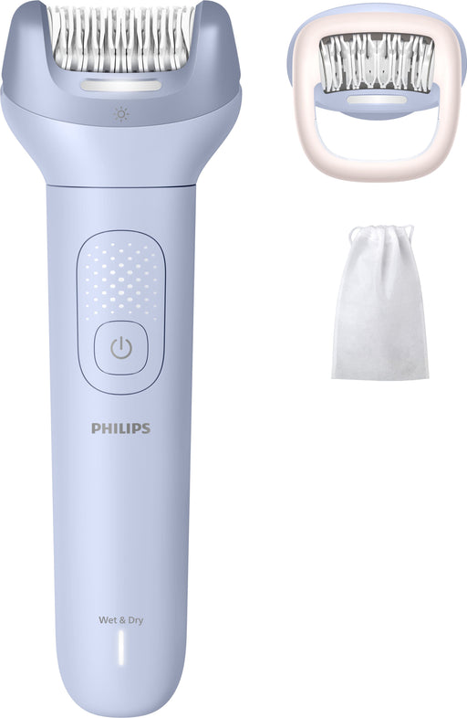 Philips - Epilator Series 8000 for women Cordless Wet  Dry +2 Accessories (BRE708/00) - Light Blue