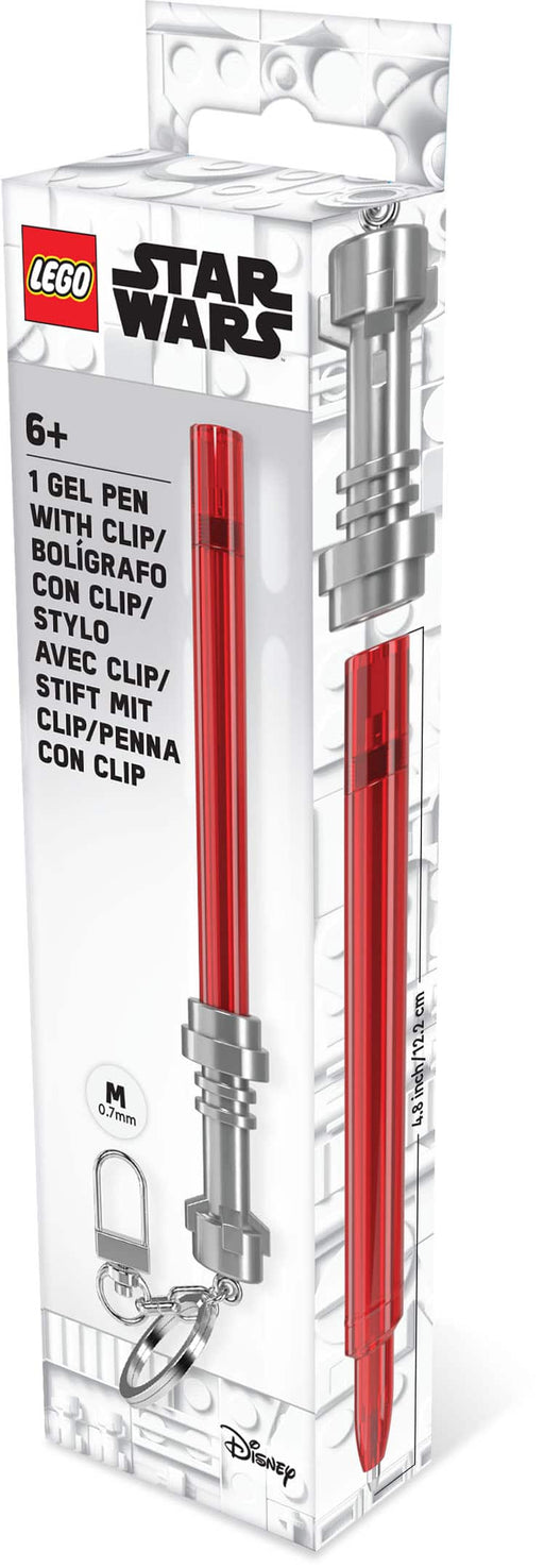 Santoki - LEGO Star Wars Lightsaber Gel Pen With Clip And Key Ring- Red