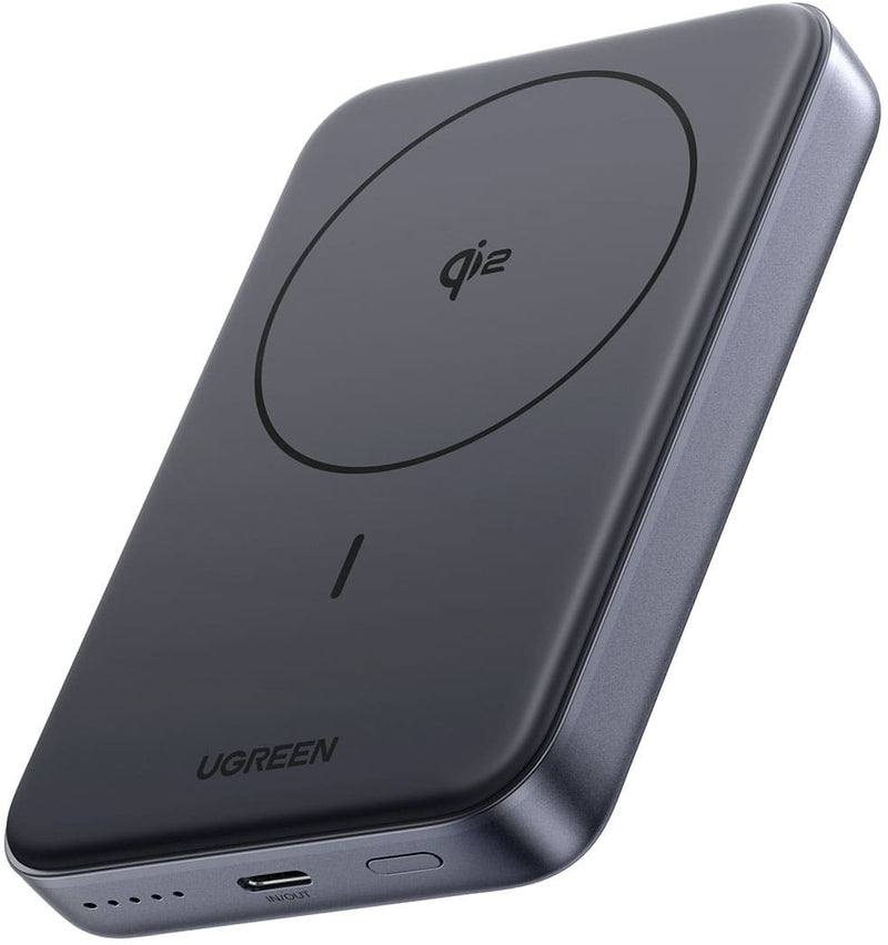 UGREEN - Qi2 Certified 15W Magnetic Power Bank 10000mAh Portable Charger with 30W USB-C Fast Charging for iPhone 12-17 Series - Black