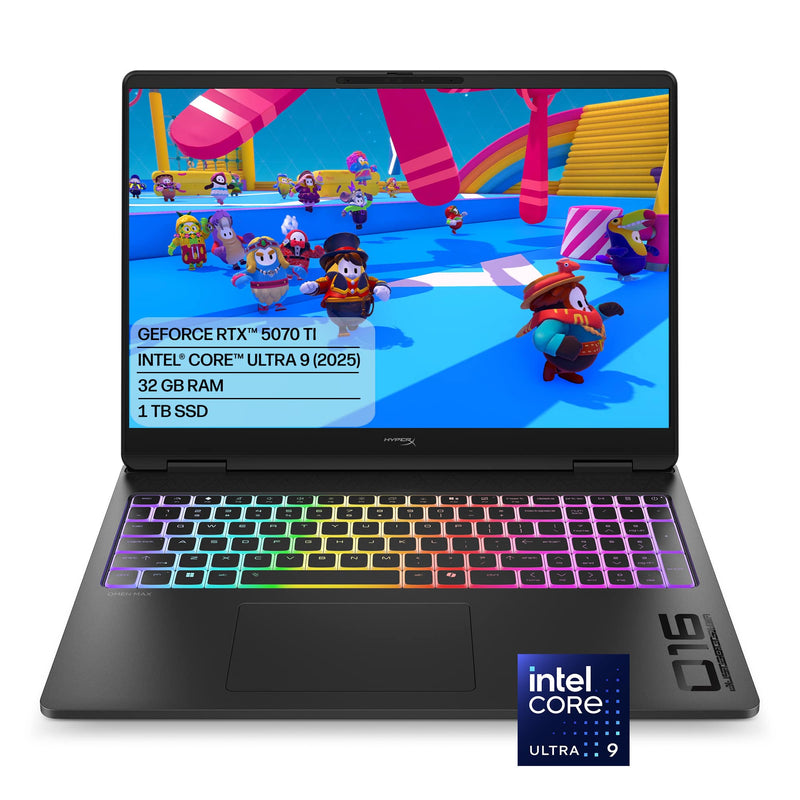 HyperX - OMEN MAX 16" 2K OLED Gaming Laptop - Intel Core Ultra 9 (2026) - 32GB DDR5 Memory - NVIDIA GeForce RTX 5070 Ti - 1TB SSD - Shadow Black