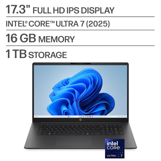 HP - OmniBook 3 17.3" Full HD Laptop - Intel Core Ultra 7 (2025) - 16GB Memory - 1TB SSD - Mica Silver