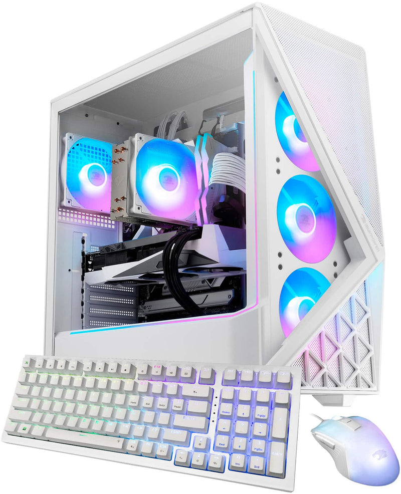 iBUYPOWER - Slate Gaming Desktop PC- Intel Core Ultra 7 265FNVIDIA GeForce RTX 5060Ti 8GB32GB DDR5 RGB2TB SSD - White