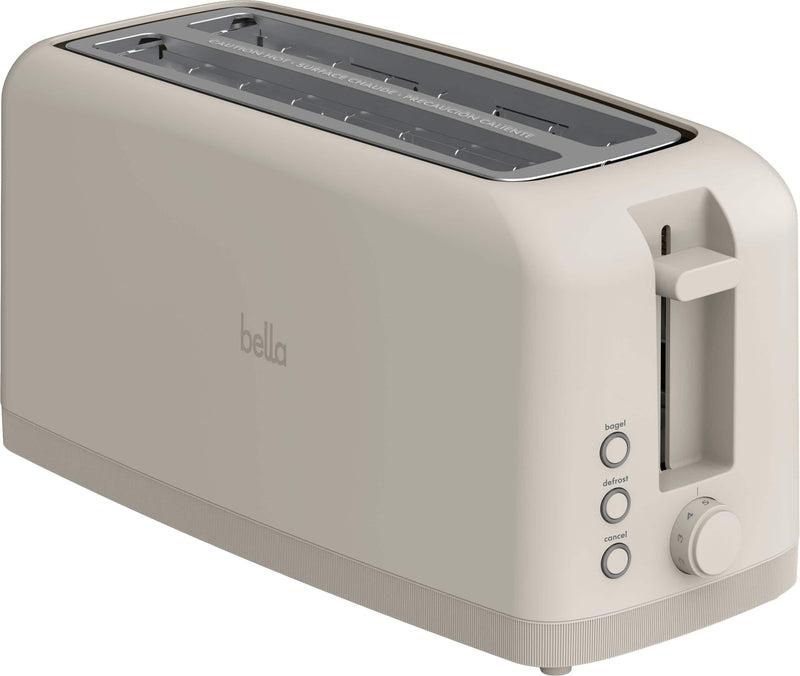 Bella - Fits-anywhere Kitchenware 4-Slice Slim Toaster with Long Wide Slots - Oatmilk