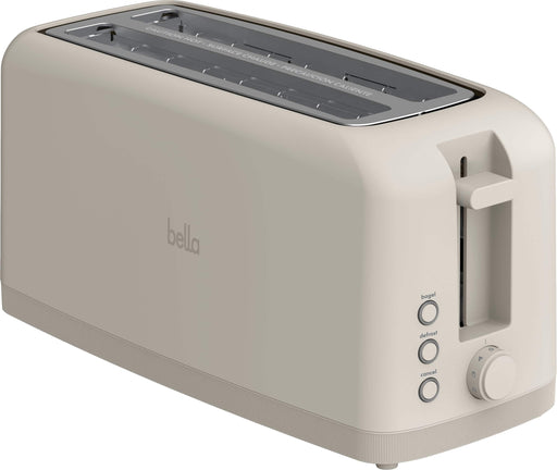 Bella - Fits-anywhere Kitchenware 4-Slice Slim Toaster with Long Wide Slots - Oatmilk