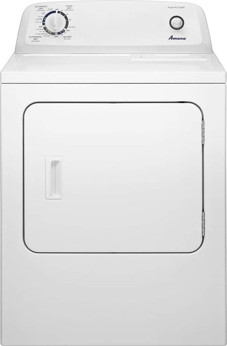 Amana - 6.5 Cu. Ft. Electric Dryer with Automatic Dryness Control - White