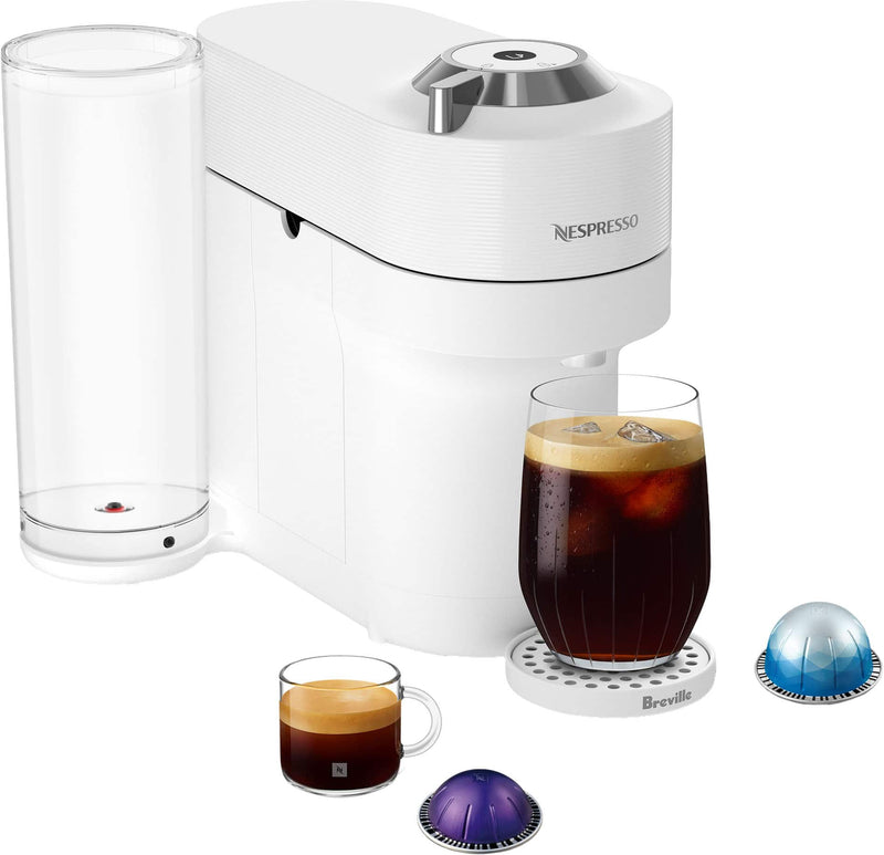 Nespresso - Vertuo Pop+ Deluxe Coffee and Espresso Maker by Breville and Chrome - Full White