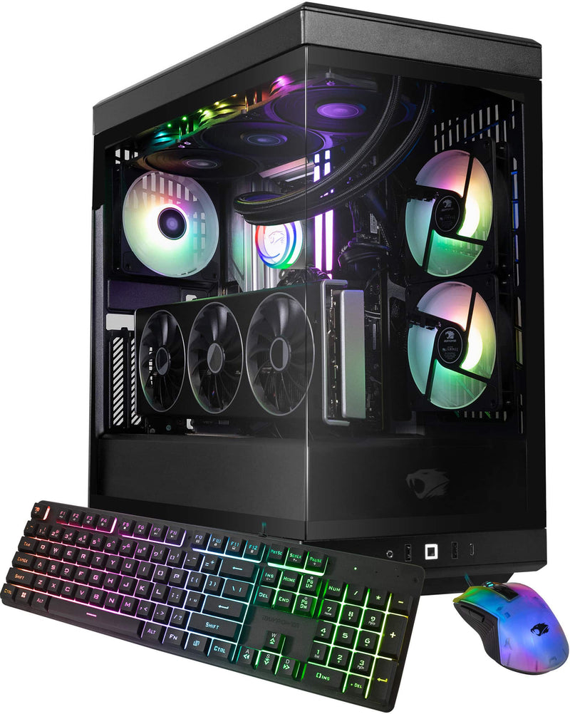 iBUYPOWER - Y40 PRO Gaming Desktop PC -AMD Ryzen 9 7900X NVIDIA GeForce RTX 5080 16GB 32GB DDR5 RGB2TB NVMe SSD - Black