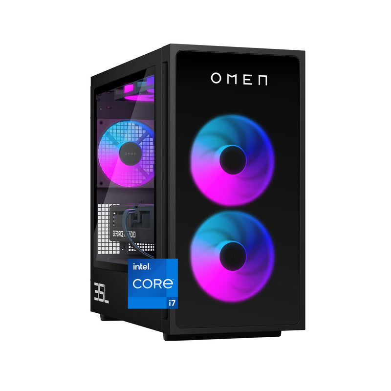 HP OMEN - 35L Gaming Desktop - Intel Core i7-14700F - 16GB DDR5 Memory - NVIDIA GeForce RTX 5070 - 1TB SSD - Shadow Black