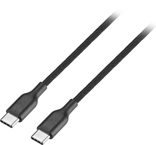Best Buy essentials - 4' USB-C to USB-C Braided Charge-and-Sync Cable - Black
