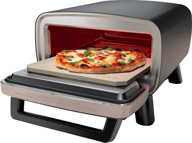 Ninja - Artisan Outdoor Pizza Oven 12-inch 3-minute Pizza 700F Max Temperature Electric Heat - Dark Gray