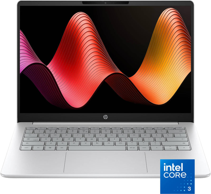 HP - 14" 2K Touchscreen Chromebook Plus - Intel Core 3 N355 - 8GB Memory - 128GB UFS - Glacier Silver